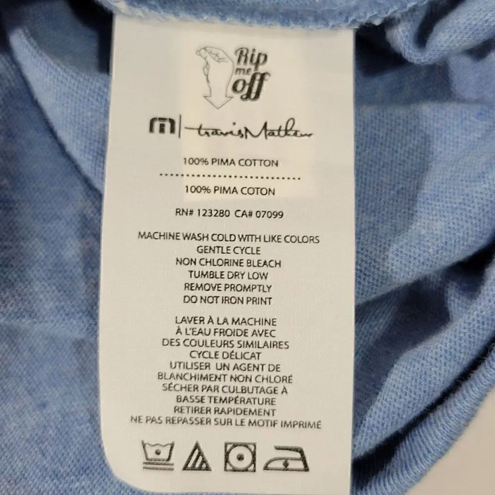 Travis Mathew T Shirt Men Size Small Blue Golf Cart Graphic Short Sleeve Tee NEW